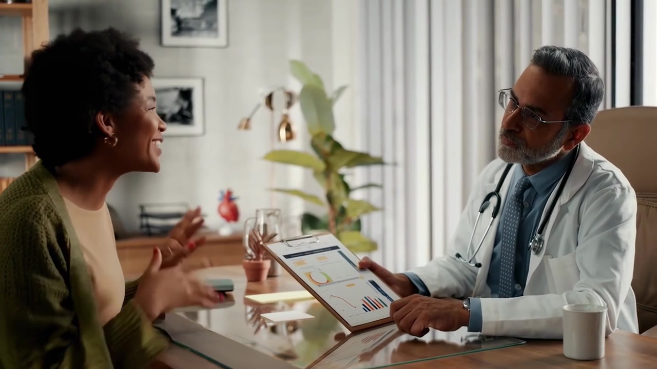 Doctor Explaining Medical Test Results to Female Patient