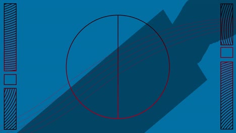 animación de formas geométricas en movimiento sobre fondo azul
