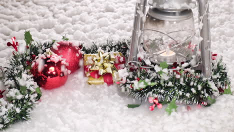 Snow-falling-at-Christmas-decoration