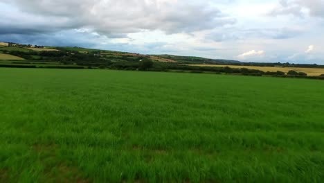 drone footage of peaceful countryside