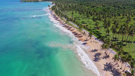 aerial drone view of playa la entrada in cabrera, dominican republic