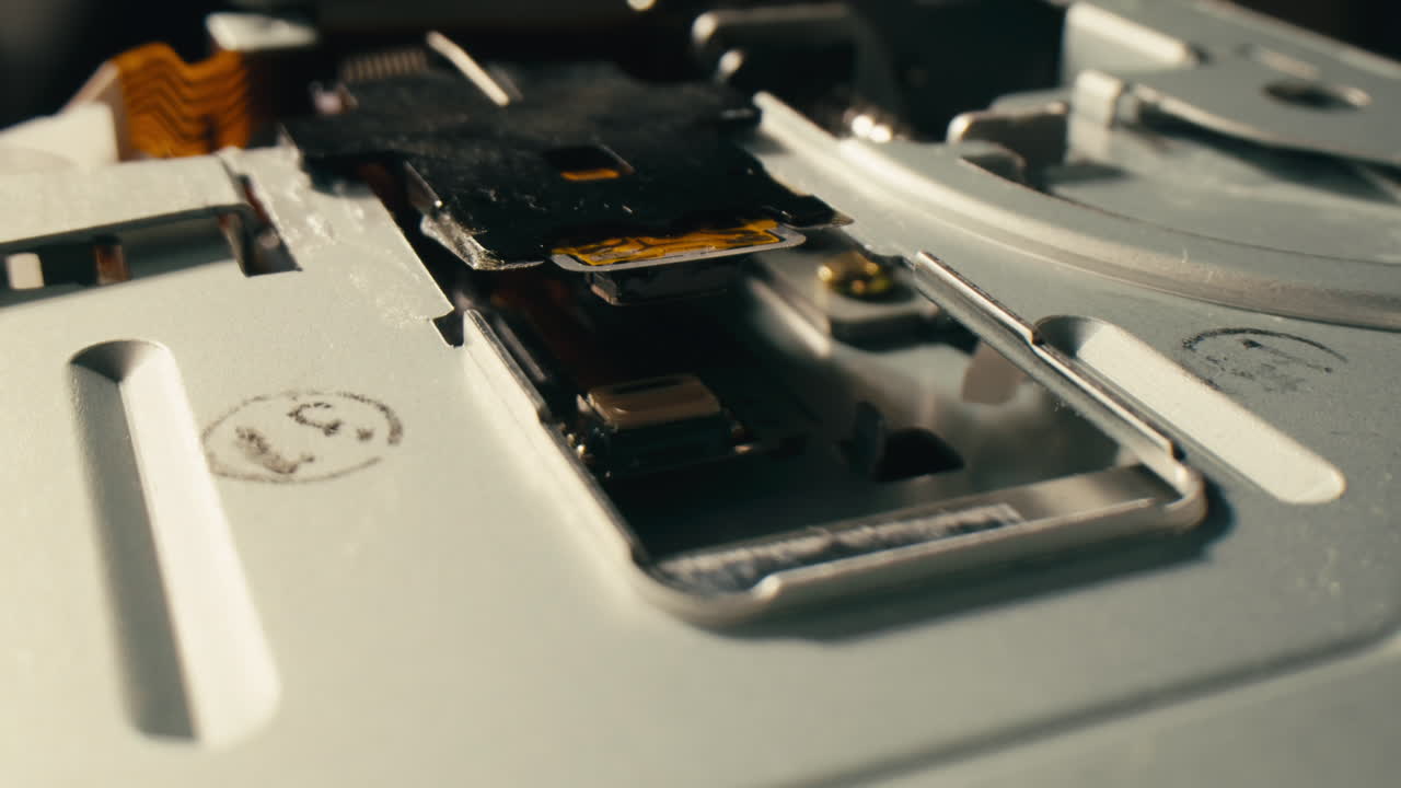 Floppy disc FDD close up, Using diskette for old PC computer macro. Archive programme or Music recorder, playing retro computer games. Vintage device for office, obsolete technology. . High quality 4k footage