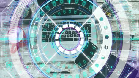 animación del procesamiento de datos a través de dispositivos electrónicos