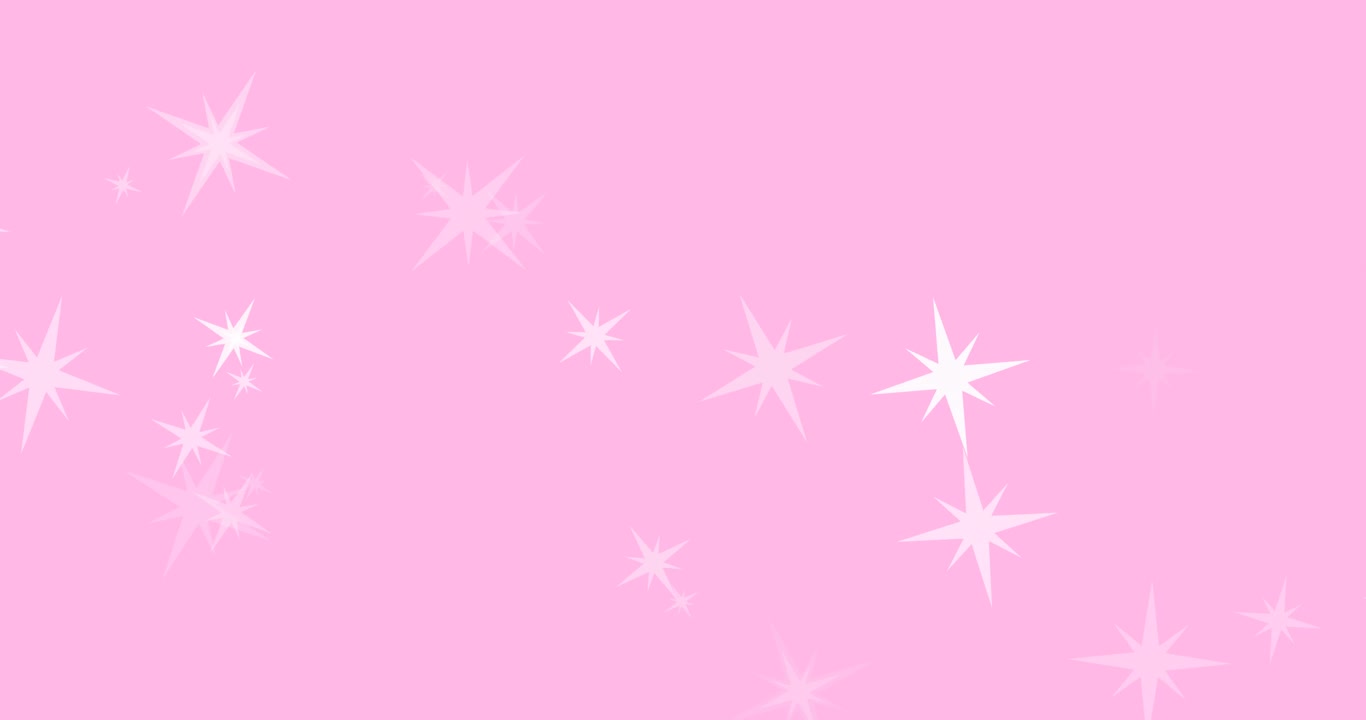 Animazione di stelle di Natale bianche che cadono su sfondo rosa.