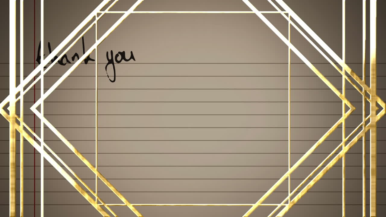 animación de formas geométricas doradas sobre un fondo blanco.