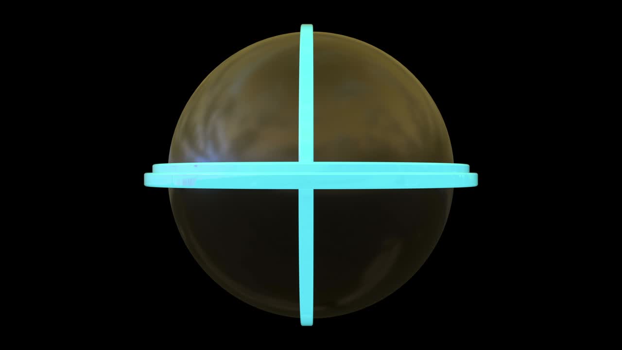 planeta futurista con canal alfa. órbitas de neón moviéndose alrededor de la esfera. patrón sin costuras.