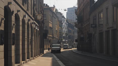 side street in milan during covid