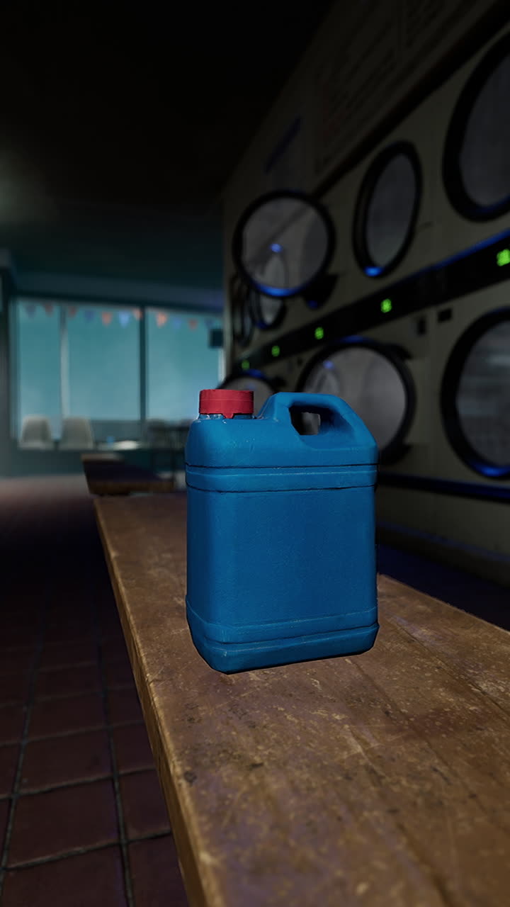 나무 표면에 파란 갤런