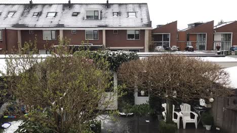 timelapse of the melting snow in a neighbourhood in the netherlands