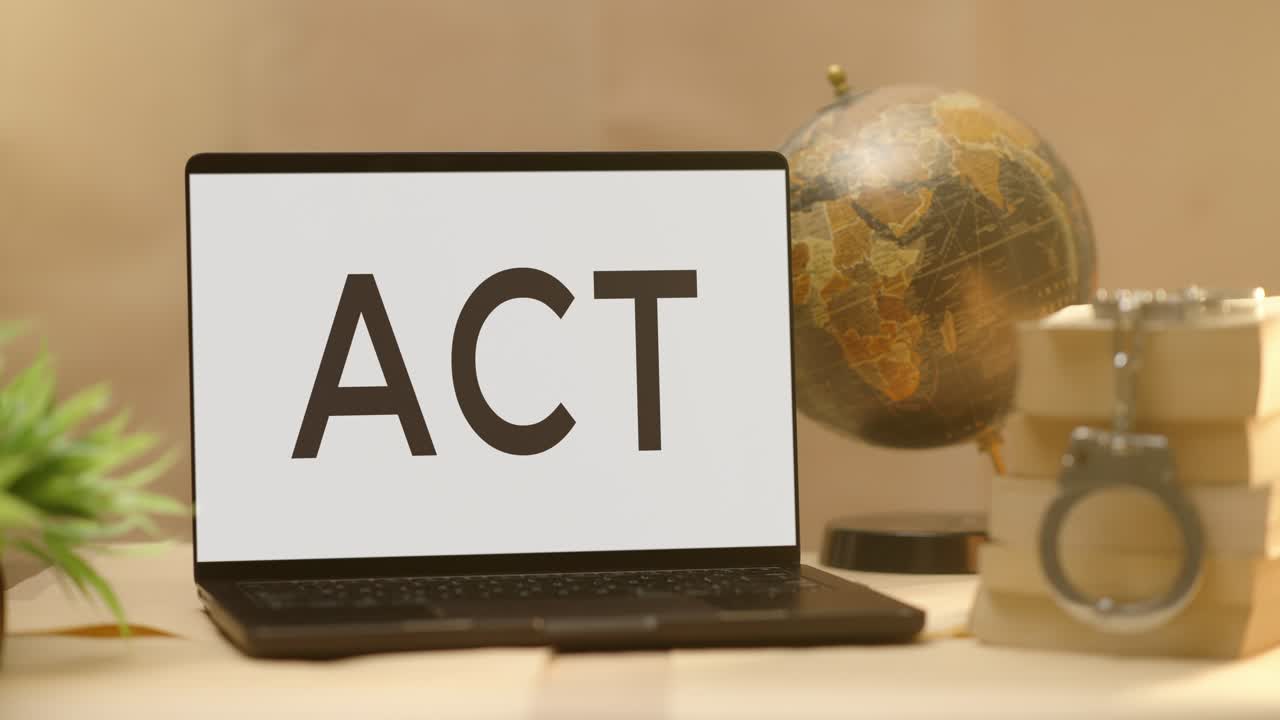 ACT DISPLAYED IN LEGAL LAPTOP SCREEN
