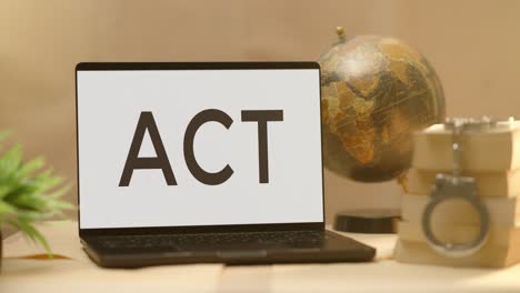 act displayed in legal laptop screen