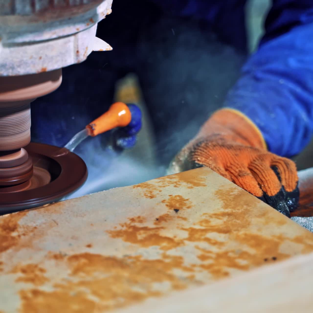 fábrica industrial de corte de mármol