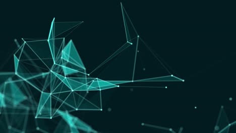 data technology and scientific illustration. abstract motion background of connected dots and lines. 3d rendering. seamless loop. 4k