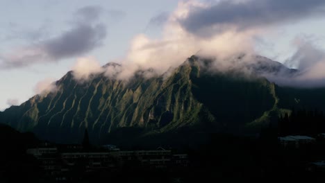 time-lapse of clouds going over mountains on oahu, hawaii