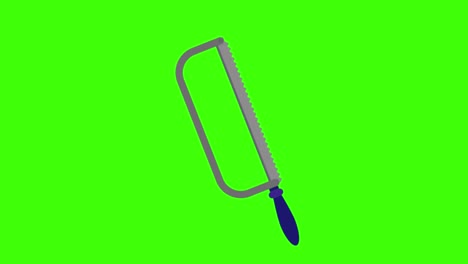 icono de una herramienta de fretsaw en una pantalla verde en 4k