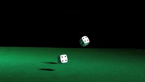 animation of dices falling on black background