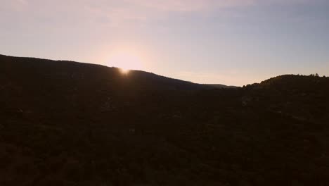 Aerial:-The-mountains-of-the-Greek-island-Samos-during-sunset