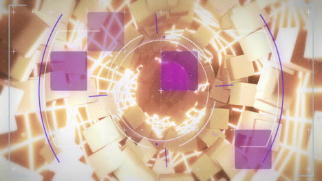 futuristic circular interface with glowing elements and geometric shapes animation