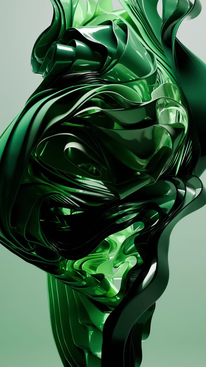 Abstract Green Glossy 3D Render