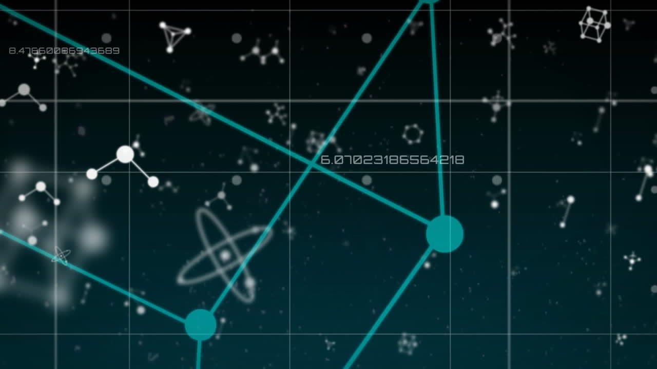 화면에서 분자의 애니메이션과 데이터 처리