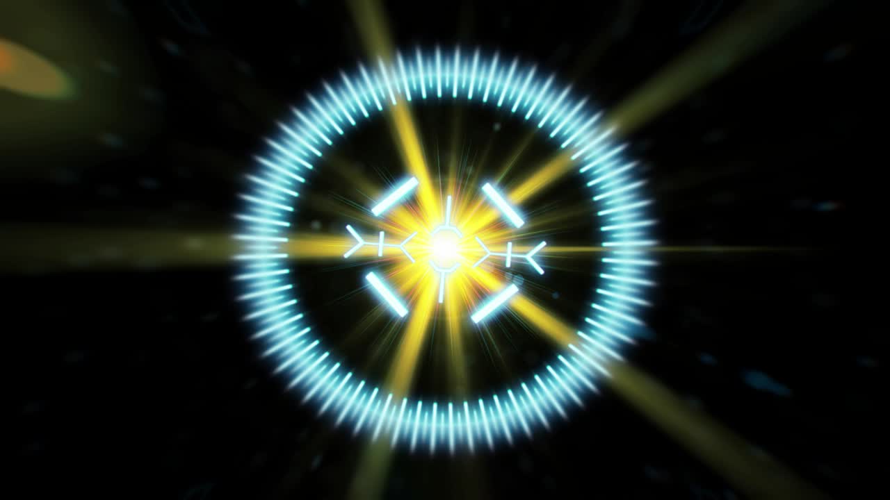 animación en 2d de un objetivo con un fondo de resaltos anamórficos