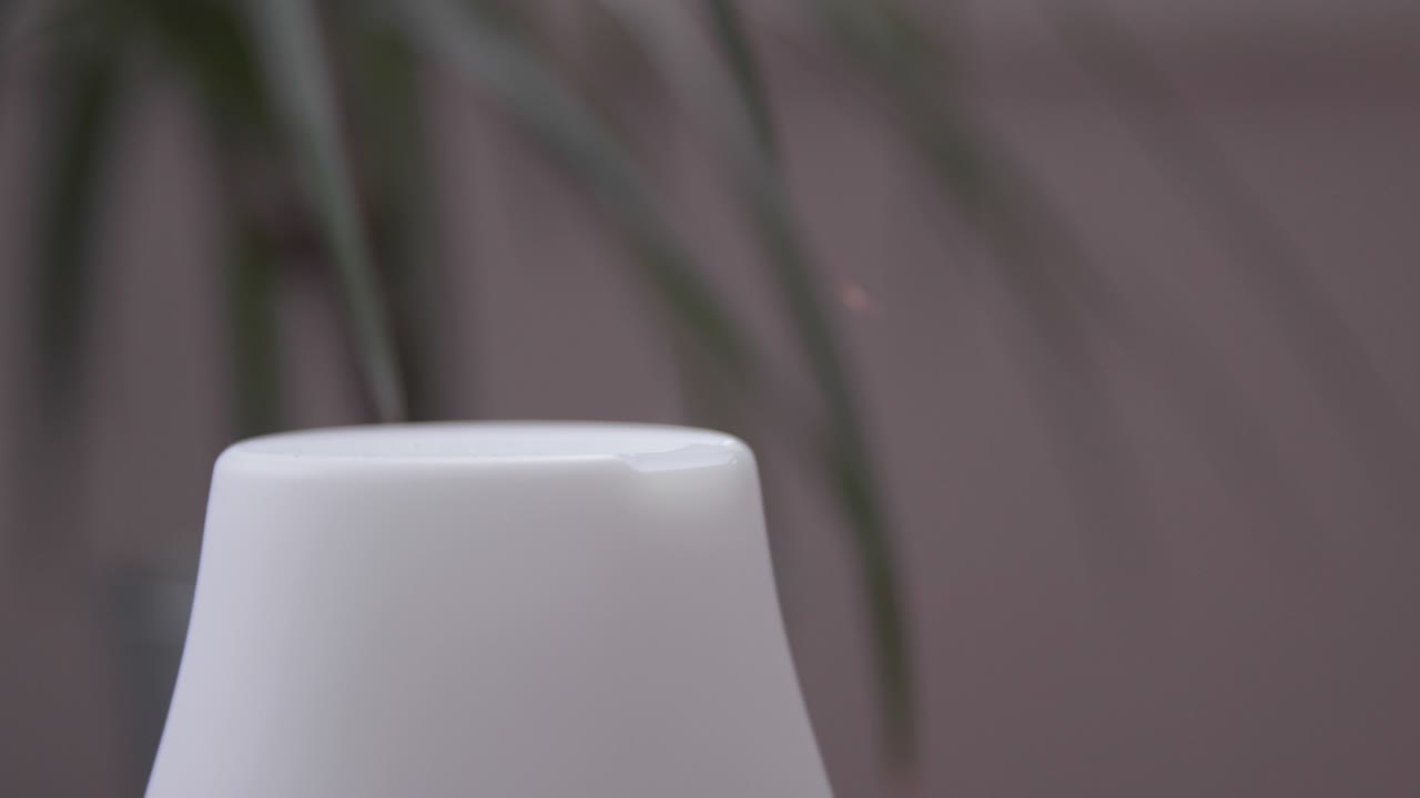 Essential Oil Diffuser Misting Close Up 4K