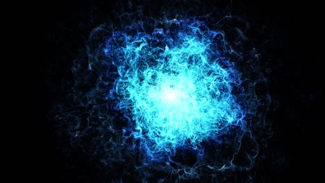 abstract blue particle portal background, seamless loop, against black 4k