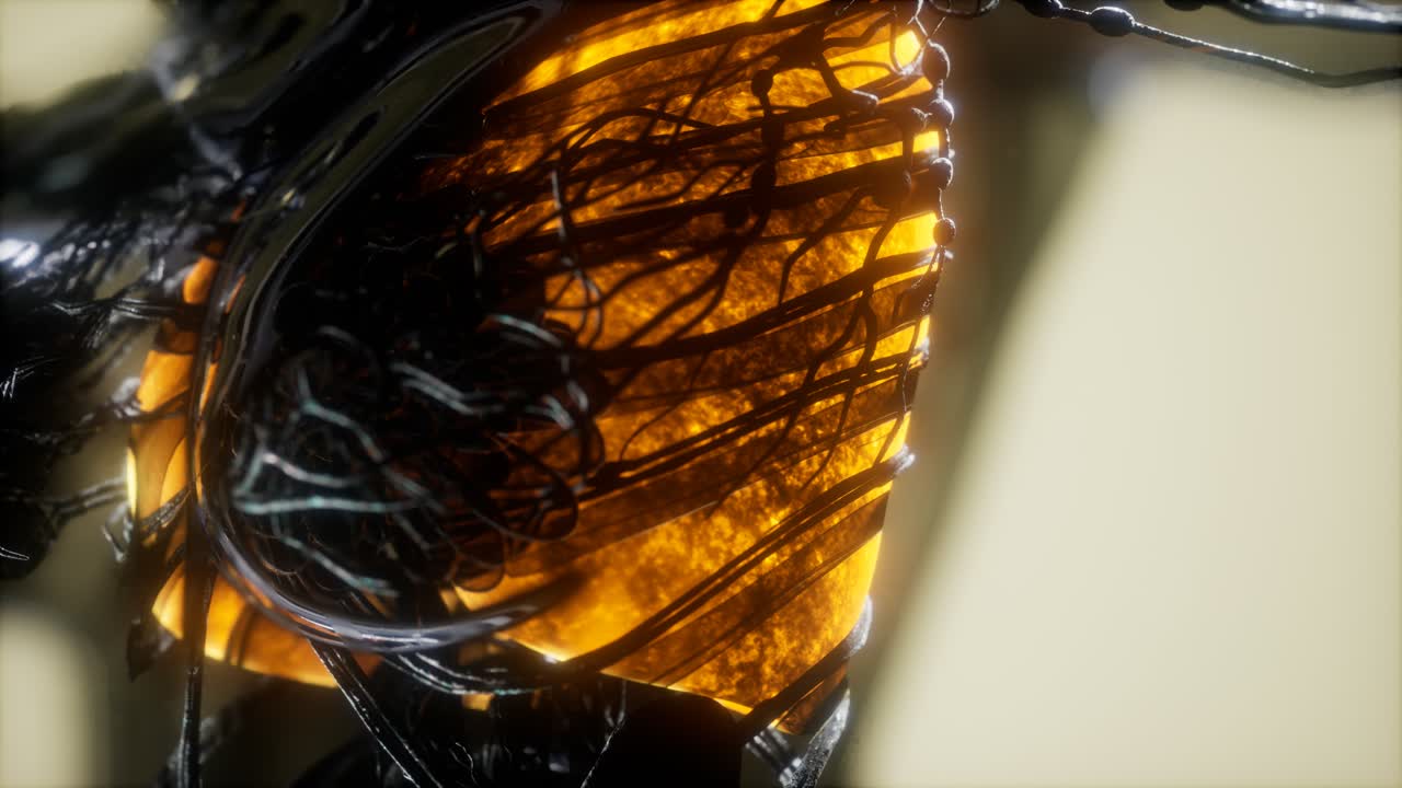 escaneo del cuerpo humano con pulmones y tráquea brillantes