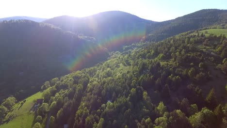 drone shot of a valley in alsace, france