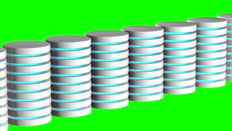 futuristic server hard disk and database block or battery cell. web hosting or cloud computing concept.