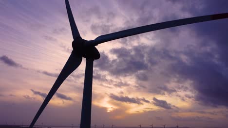 wind power turbine beautiful sky colorfull close drone aerial