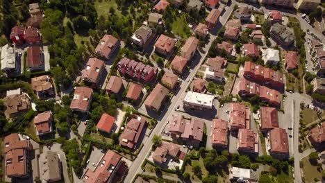 Drone-shot-of-Fabriano-city-during-a-sunny-summer-day