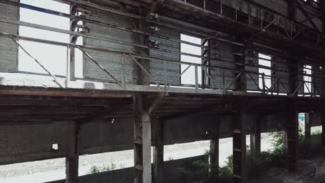 aerial view of a destroyed factory during the war.