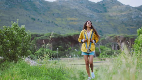 woman hiking in nature