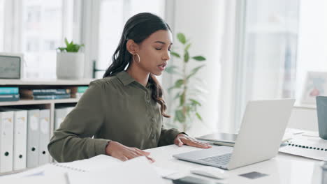 problem, paperwork and business woman stress over