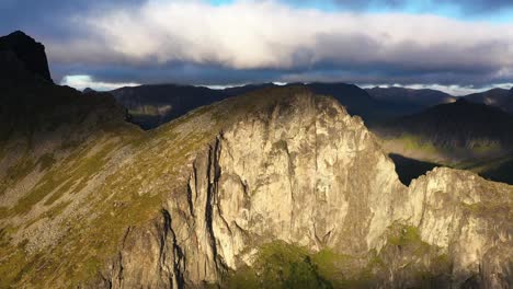 amazing light hitting a cliff in senja, norway