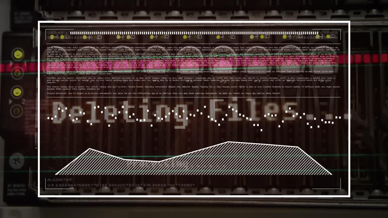 animation der schnittstelle mit datenverarbeitung vor der nahaufnahme eines computerservers.