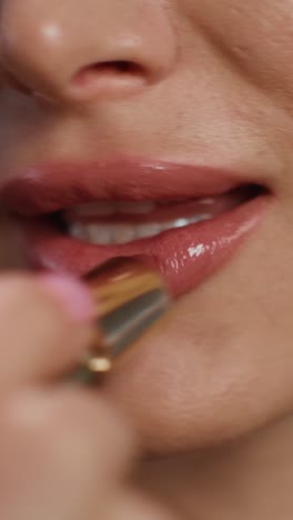 close-up of woman smiling with beautiful lips and teeth