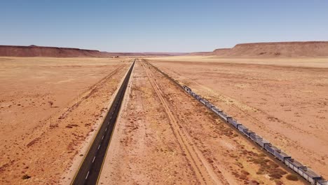 Namibian-Desert-Train-Ride:-4K-Footage-of-Isolated-Tracks-in-Vast-Wilderness-of-the-Namib-Desert