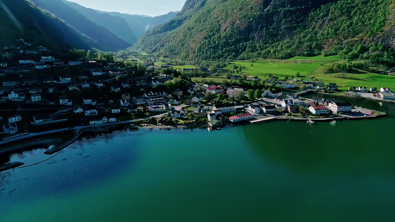 vista aérea de aurland, noruega