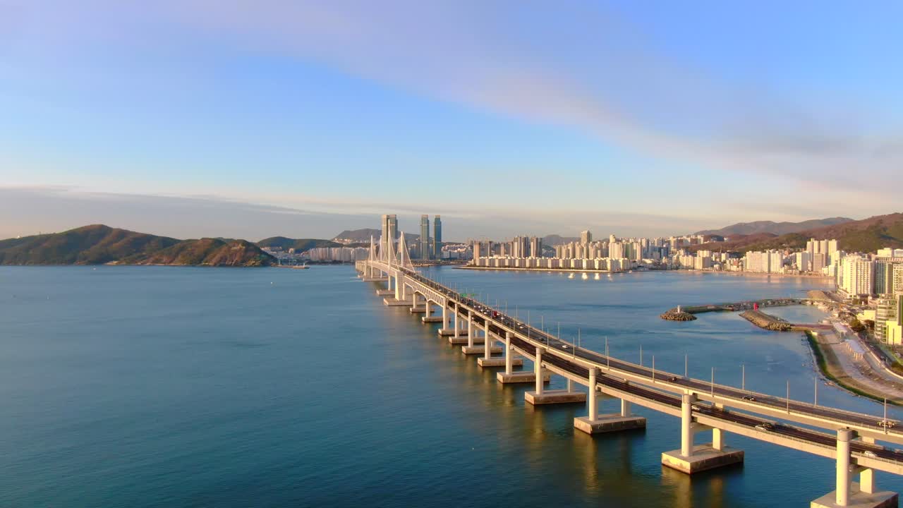 과간대교, 부산 한국 드론 조감도 4k