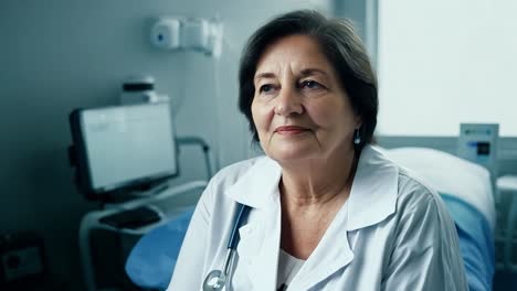 a female doctor in a hospital room