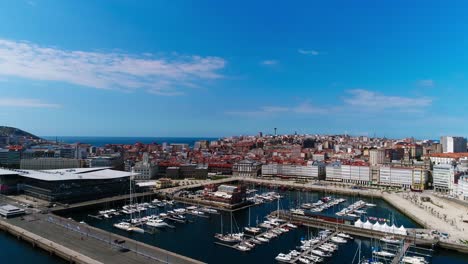 Hafen-Von-Coruna-In-Galicien-Spanien-Luftaufnahme