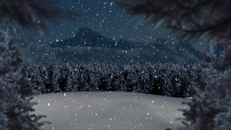snow falling in countryside