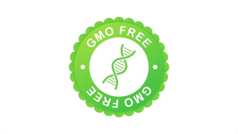 green colored gmo free emblems, badge, logo, icon.  stock illustration.