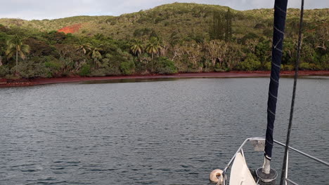 front sailing boat new caledonia nature