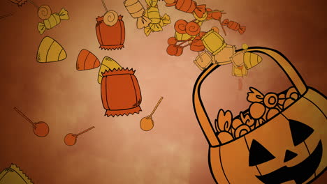 Halloween-background-animation-with-colorful-candy-basket