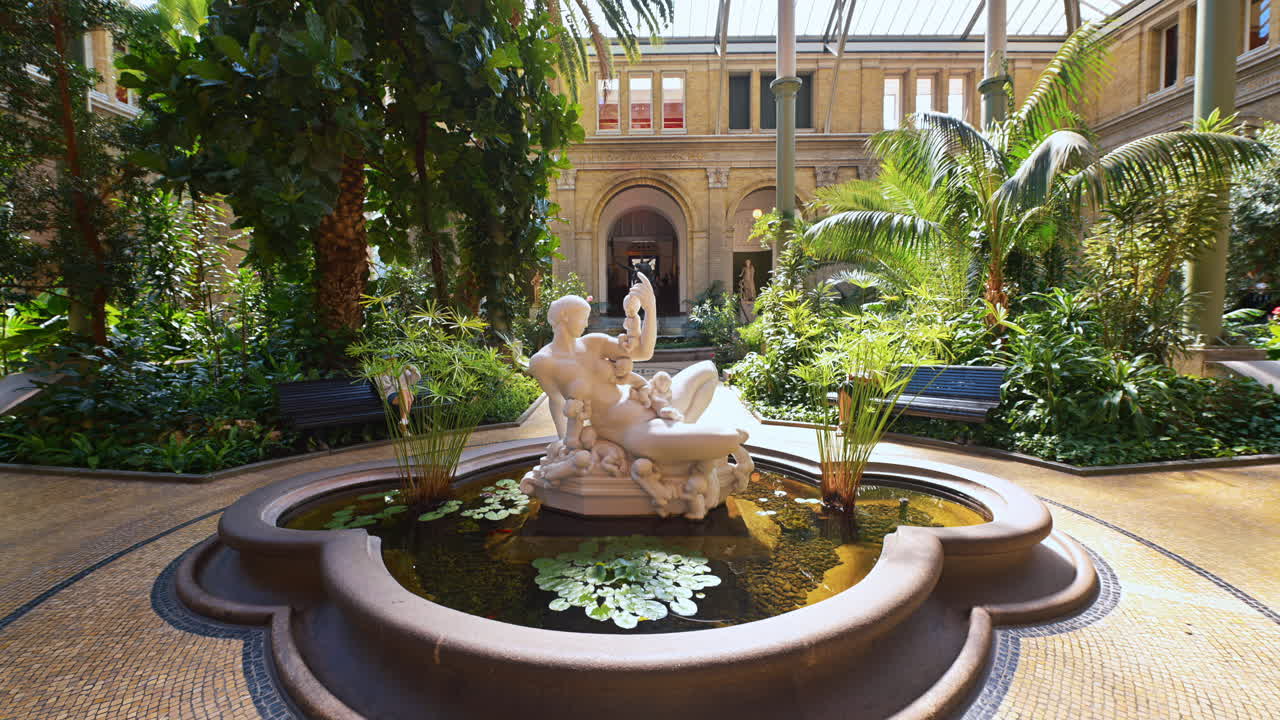 The winter garden of the Ny Carlsberg Glyptotek art museum in Copenhagen, Denmark