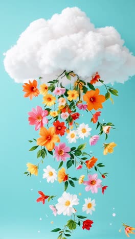 falling flowers from a cloud
