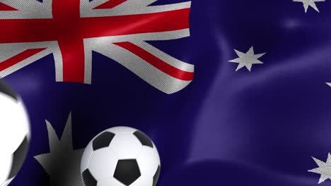 flag of australia with soccer balls